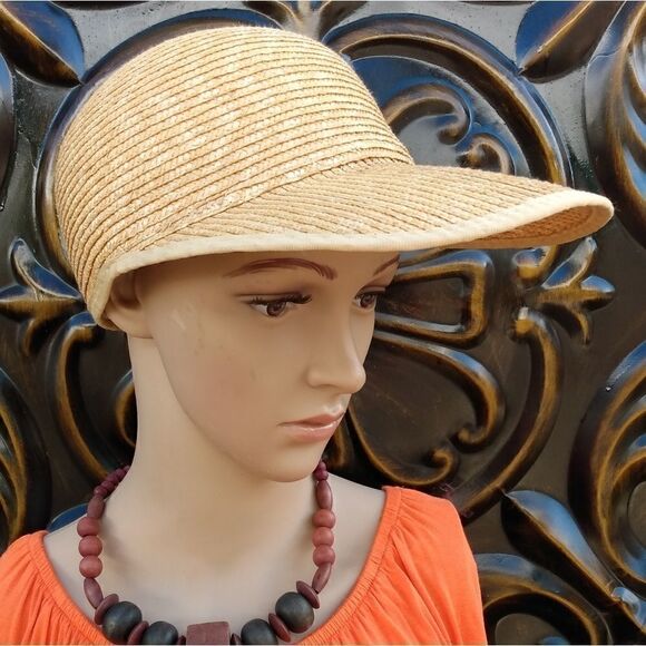 EUC VINTAGE KATHY JEANNE Original 100% Straw Shade Hat with XL Brim - Picture 11 of 11
